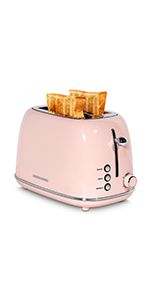 REDMOND 2 Slice Toaster Retro Stainless Steel Toaster with Bagel, Cancel, Defrost Function and 6 ... | Amazon (US)