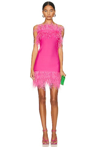 Staud Etta Dress in SHOCKING PINK | FWRD | FWRD 