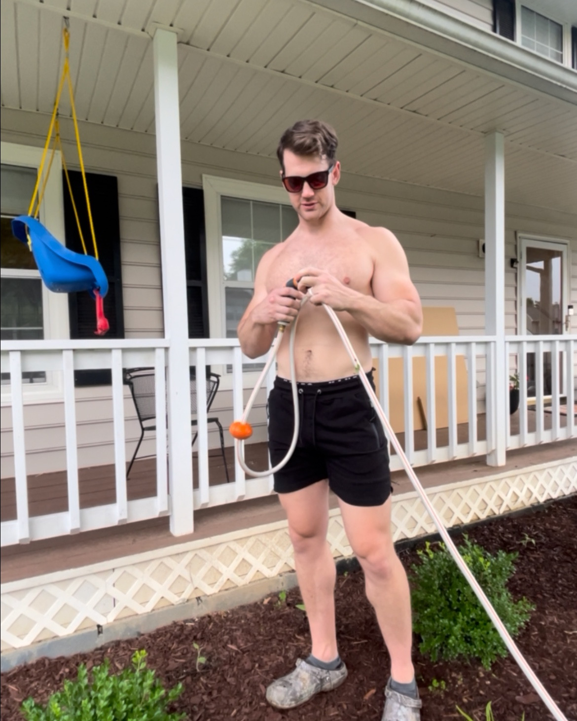 Troys tight work out shorts he’s wearing an XL but he like them tighter so he wished he sized down 

#LTKMens #LTKWorkwear