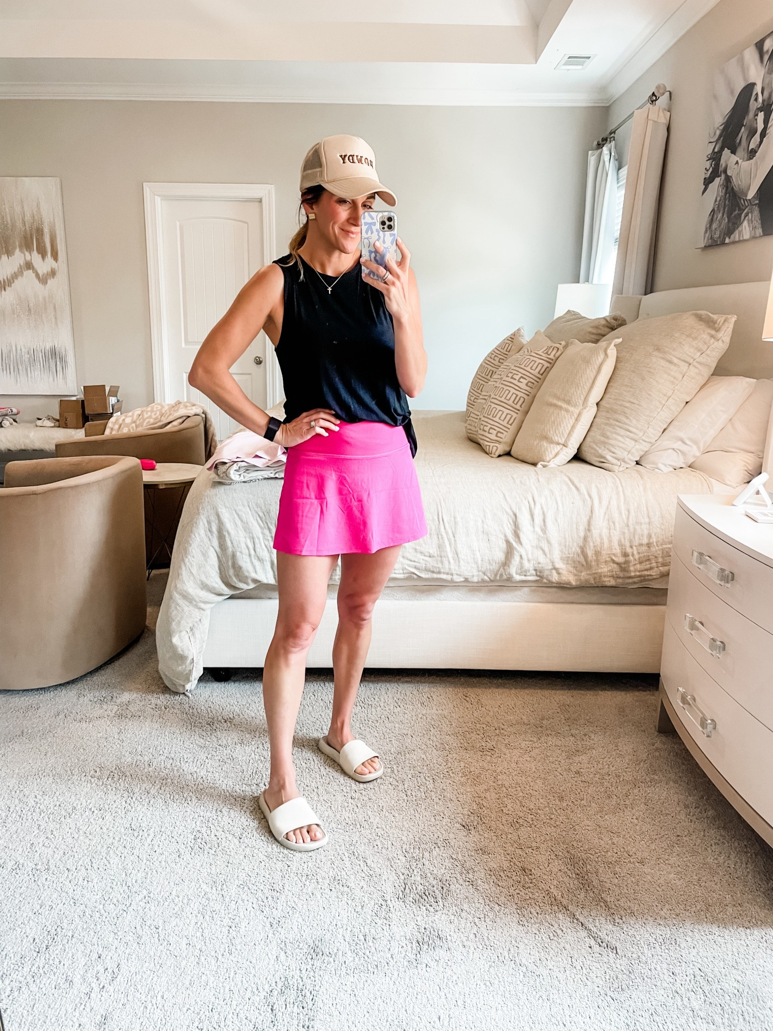 Outfit linked
Skort is Amazon (Lululemon align dupe). Fit is tts. Wearing a small (4-6)

Click below to shop!

Skirt | skort | shoes | slides | Lululemon | tank | fit | athletic | athlete | style | athleisure | pink | fitness | hat | howdy | necklace | cross | daily | mom 



#LTKShoeCrush #LTKStyleTip #LTKSummerEdit
