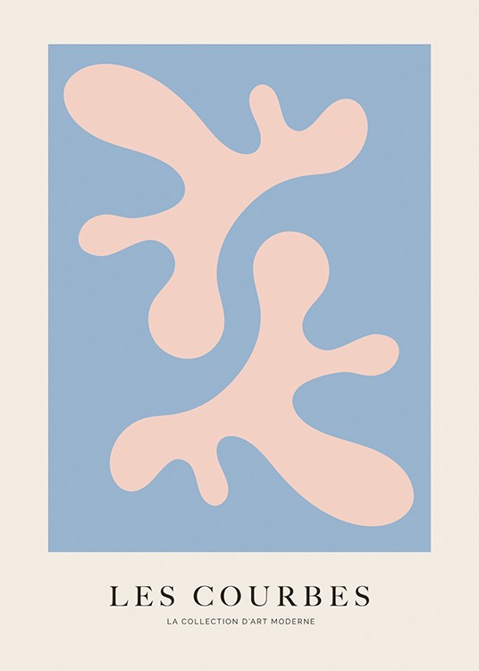 Les Courbes Bleu Poster | Desenio