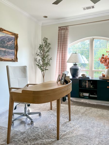 Office inspo, wood desk, black hutch, black sideboard, office decor, rolling office chair, olive tree, black lamp

#LTKstyletip #LTKunder100 #LTKhome