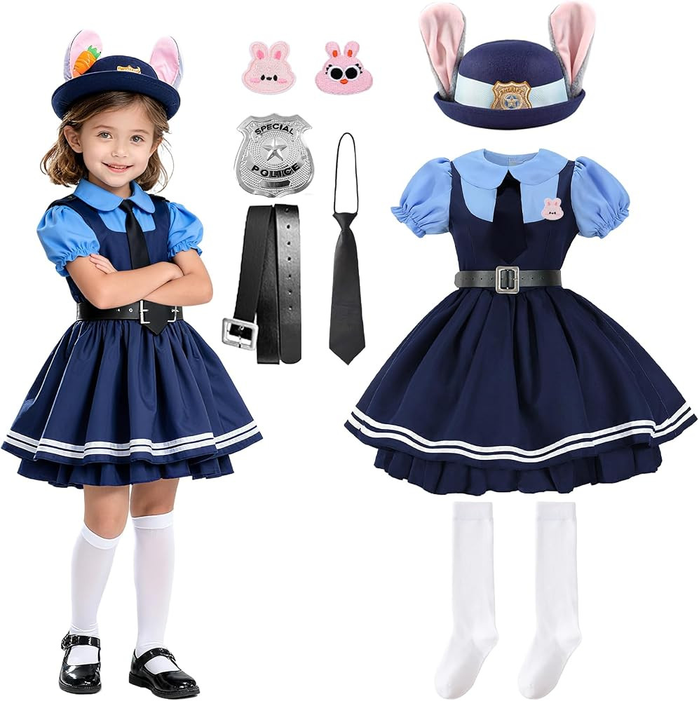 Relaehih Professional Police Officer Uniform Costume, Judy Dress Up Outfit for Christmas&Career D... | Amazon (US)