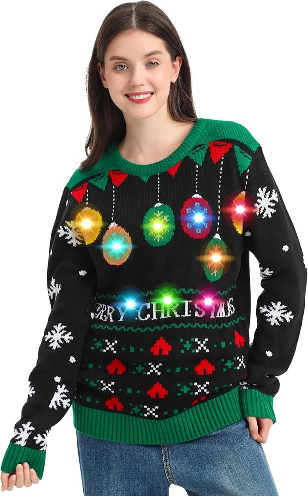 MGparty Ugly Christmas Sweater for Women 2024 Christmas Cute Light Up Sweaters Holiday Party Nove... | Amazon (US)