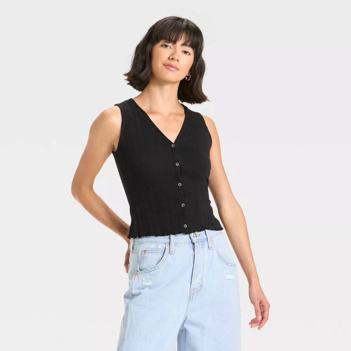 Women's Button-Front Knit Tank Top - Universal Thread™ | Target