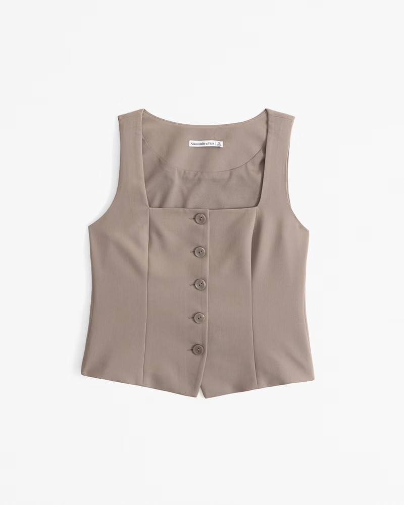 Women's The A&F Mara Tailored Vest Squareneck Set Top | Women's New Arrivals | Abercrombie.com | Abercrombie & Fitch (US)