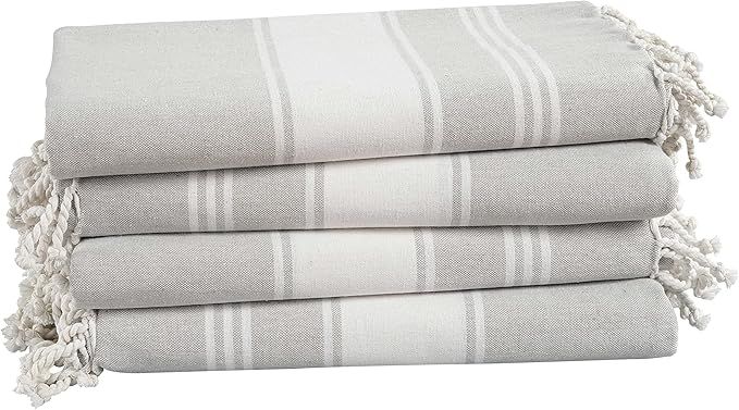 LANE LINEN Beach Towels 4 Pack - 100% Cotton Beach Towels Oversized, Pre-Washed Extra Large Beach... | Amazon (US)