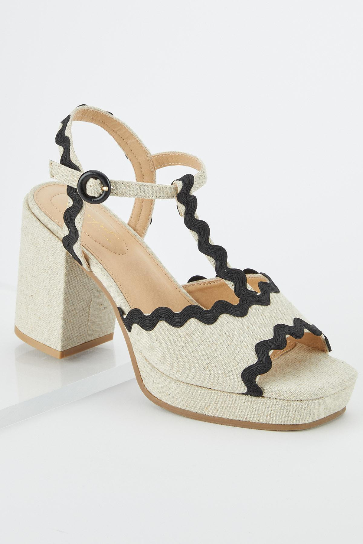 Ric Rac Linen Heeled Sandals | Cato Fashions
