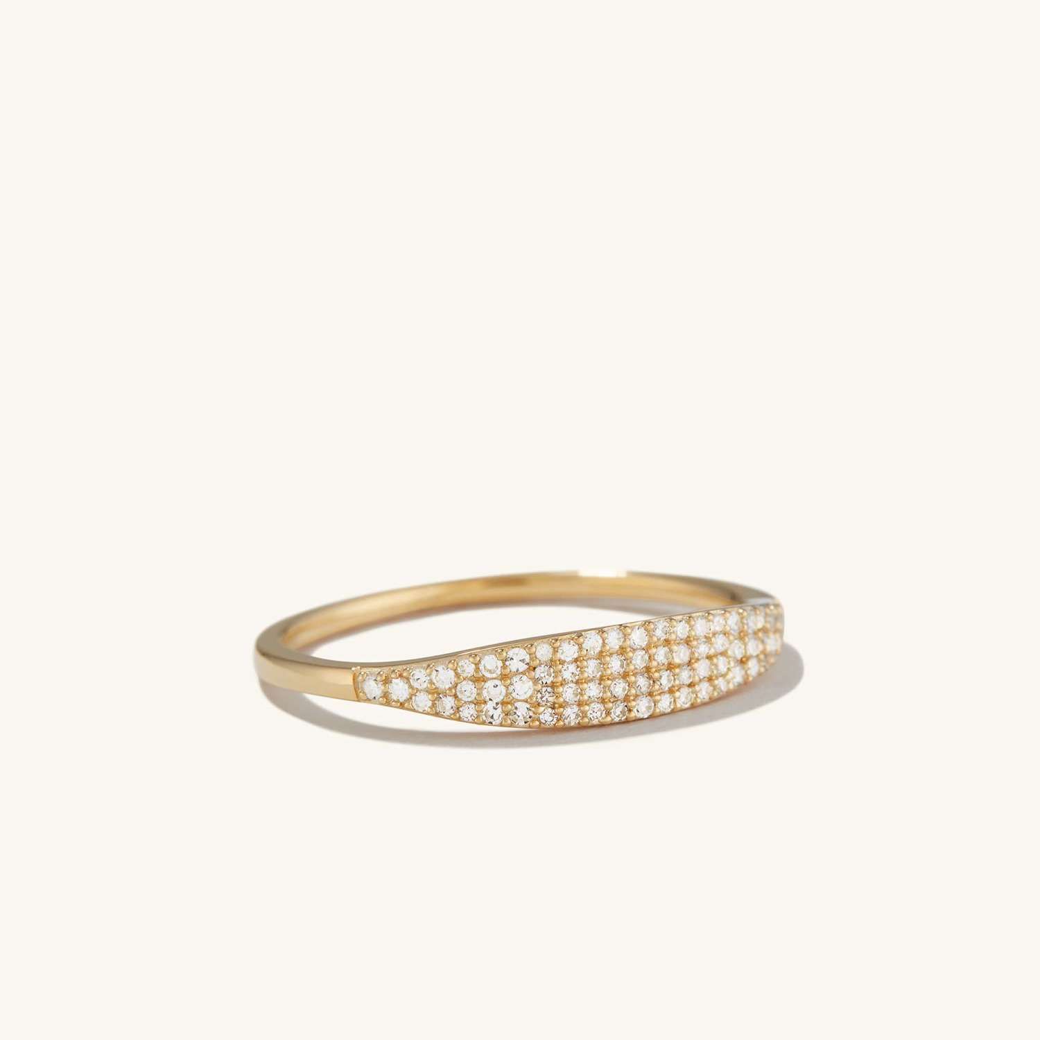 Yellow Gold Pavé Diamond Signet Ring | Mejuri | Mejuri (Global)