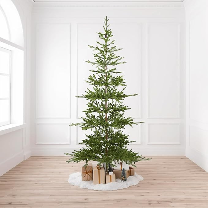 WBHome Pre-Lit 7 FT Alpine Fir Artificial Christmas Tree with 300 Clear Lights, Sparse Christmas ... | Amazon (US)