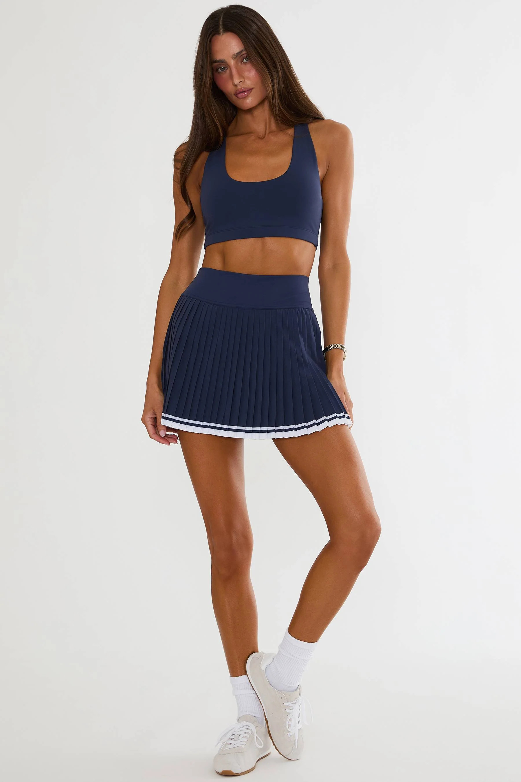 Analie Skirt Dusk Club | Navy Pleated Tennis Skirt | Beach Riot | Beach Riot