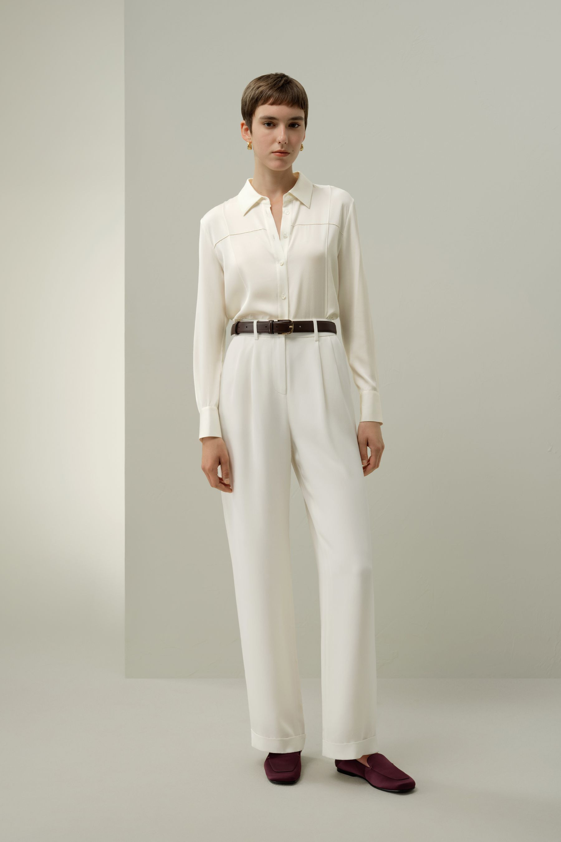 Gold Buckle Leather Belt | LilySilk