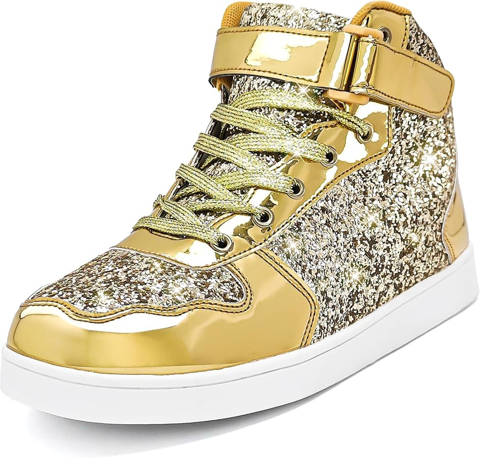 Wooowyet Glitter Shoes Kids High Top Sneakers for Boys Girls Gift Party Birthday Christmas Hallow... | Amazon (US)