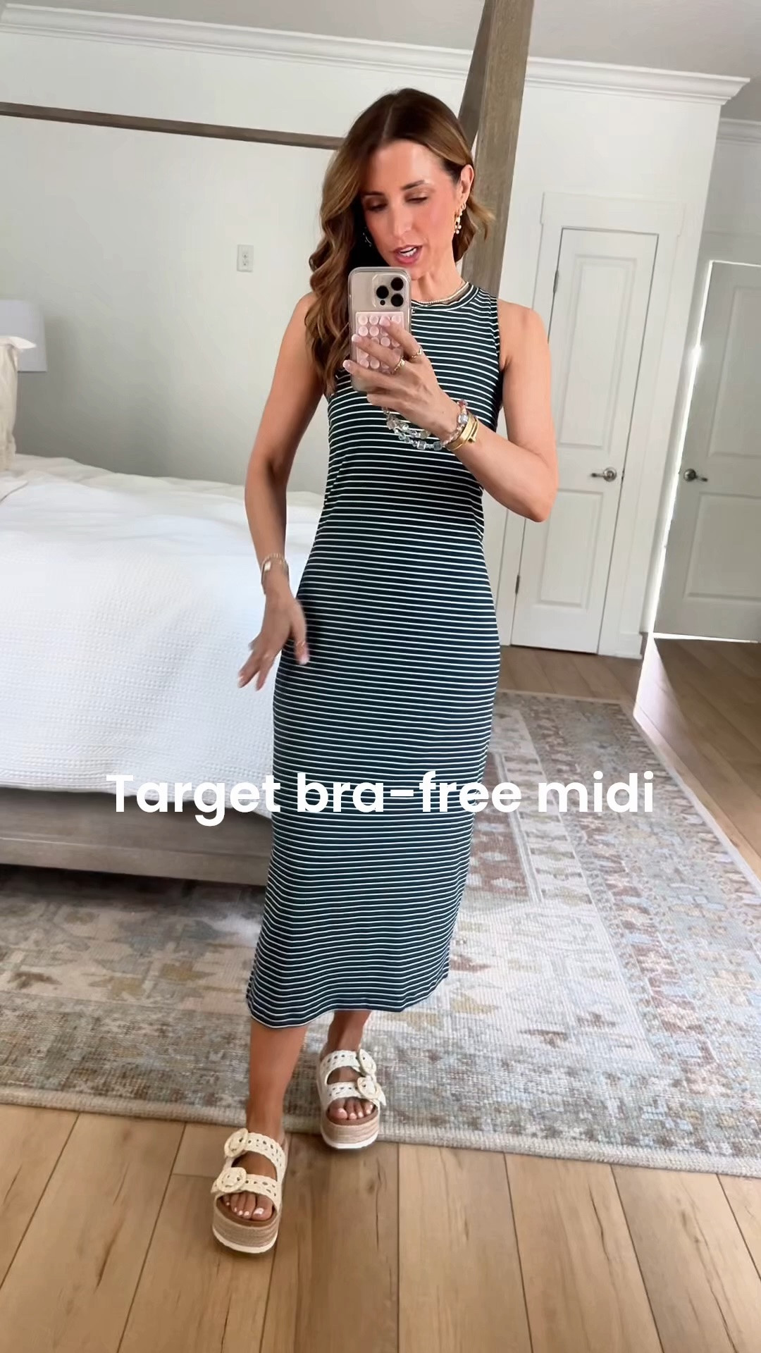 New Target arrivals! Spring outfits. Summer outfits. New colors in bra-free midi dress with built-in shelf bra and removable cups. Soft modal blend fabric and very stretchy! Summer dress. Travel outfit. Travel dress. Vacation outfit. Mom outfit. Buckle slides are TTS.

#LTKootd #LTKTravel #LTKPetite