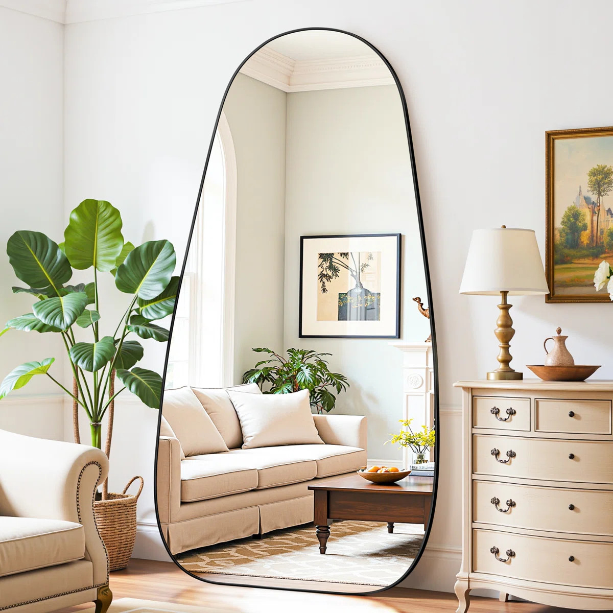 Large Framed Waterdrop Floor Mirror | Wayfair North America