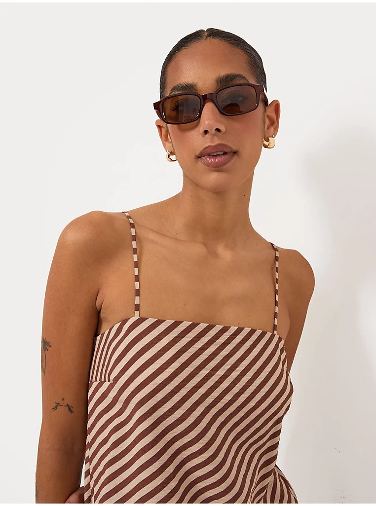 Brown Striped Longline Co-ord Cami | George