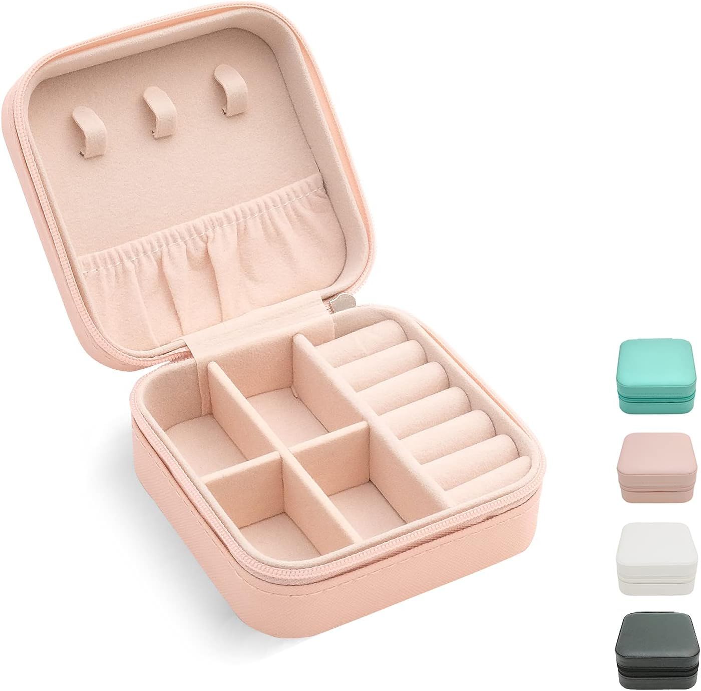 TRODANCE Small Organizer, Portable Jewelry Box Travel Mini Storage Case Display For Rings Earring... | Amazon (US)