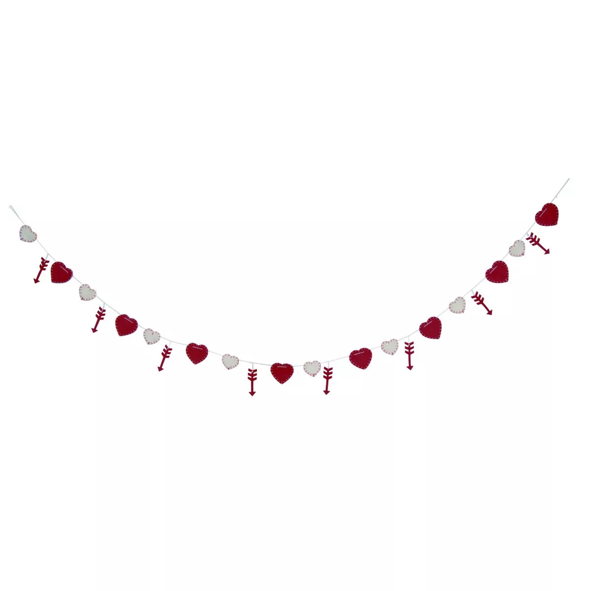 Transpac Polyester 88 in. Multicolor Valentines Day Hearts and Arrows Banner | Target