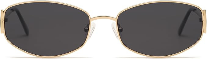 Retro Oval Sunglasses for Women Men Hexagonal Rectangle Metal Frame Sun Glasses AP3625 | Amazon (US)