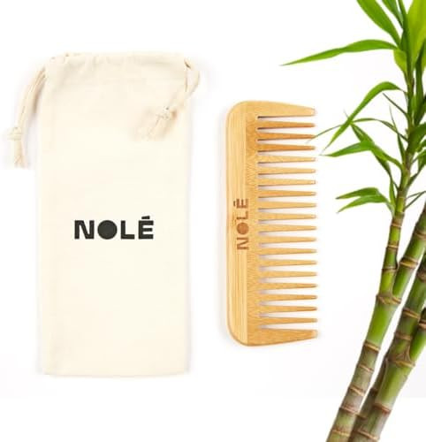 NOLE Bamboo Wide Tooth Comb - Detangling Hair Brush, Perfect Wide tooth Comb for Curls and Waves,... | Amazon (US)