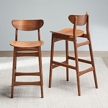 Classic Café Walnut Bar & Counter Stools | West Elm (US)