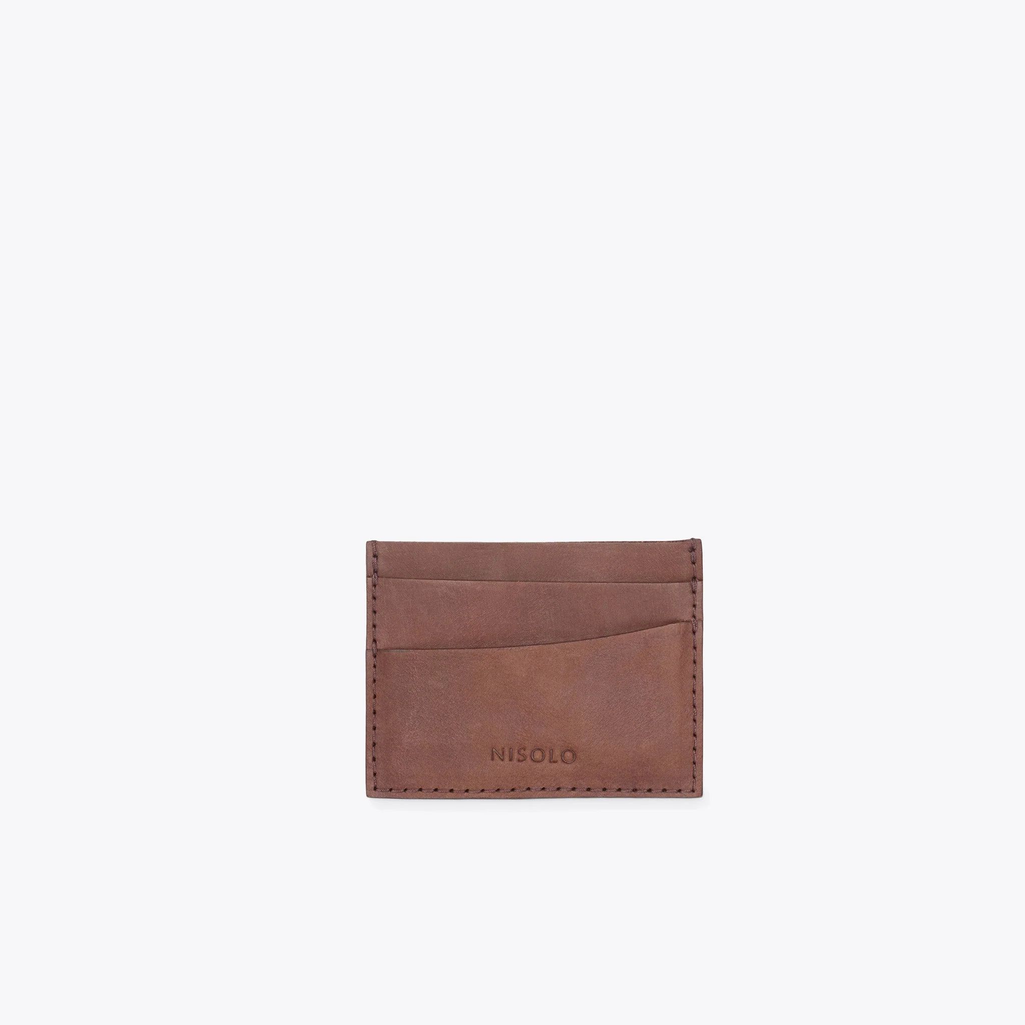 Upcycled Leather Card Case Chestnut | Nisolo