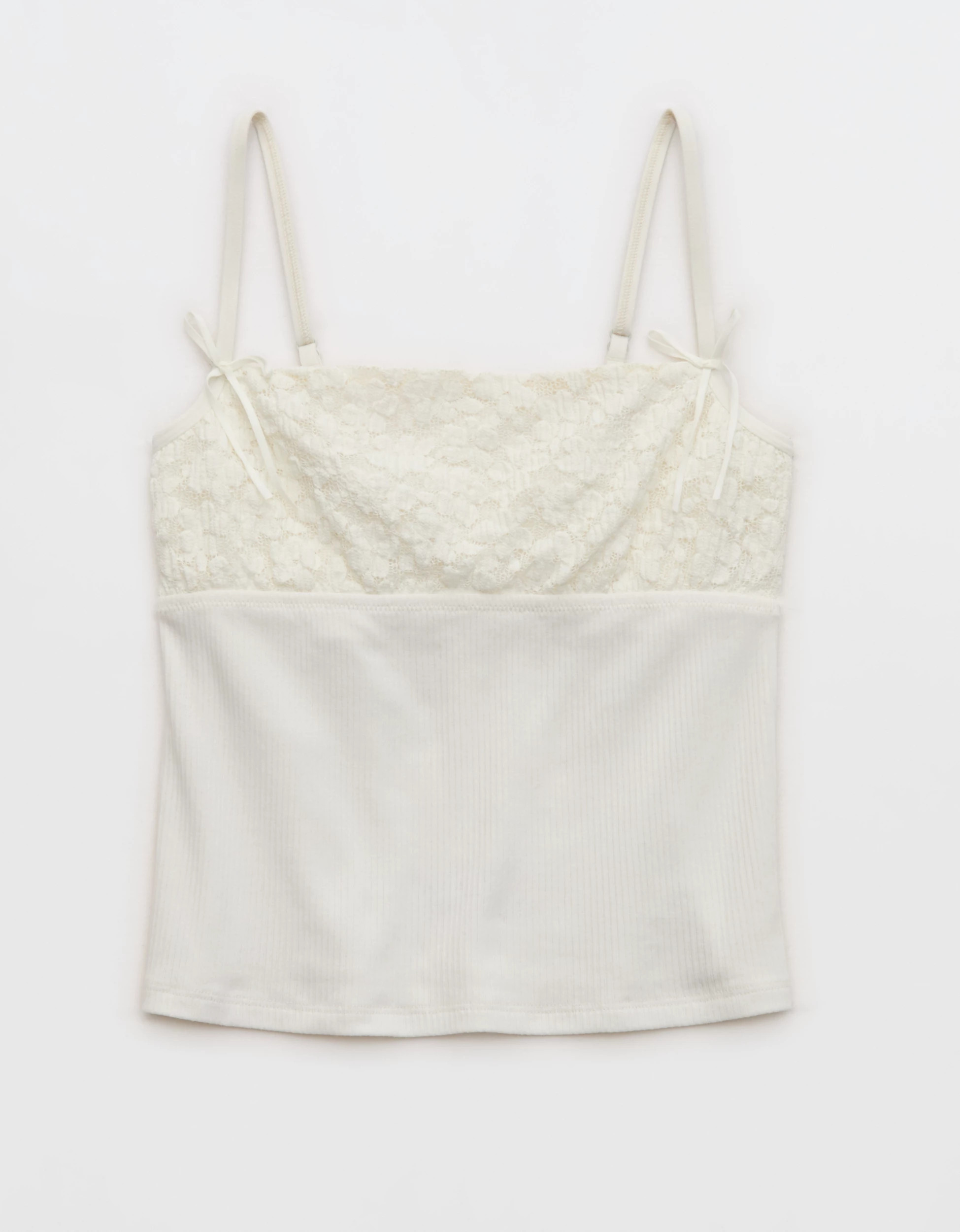 Superchill Cotton Rib Festival Lace Tank Top | Aerie