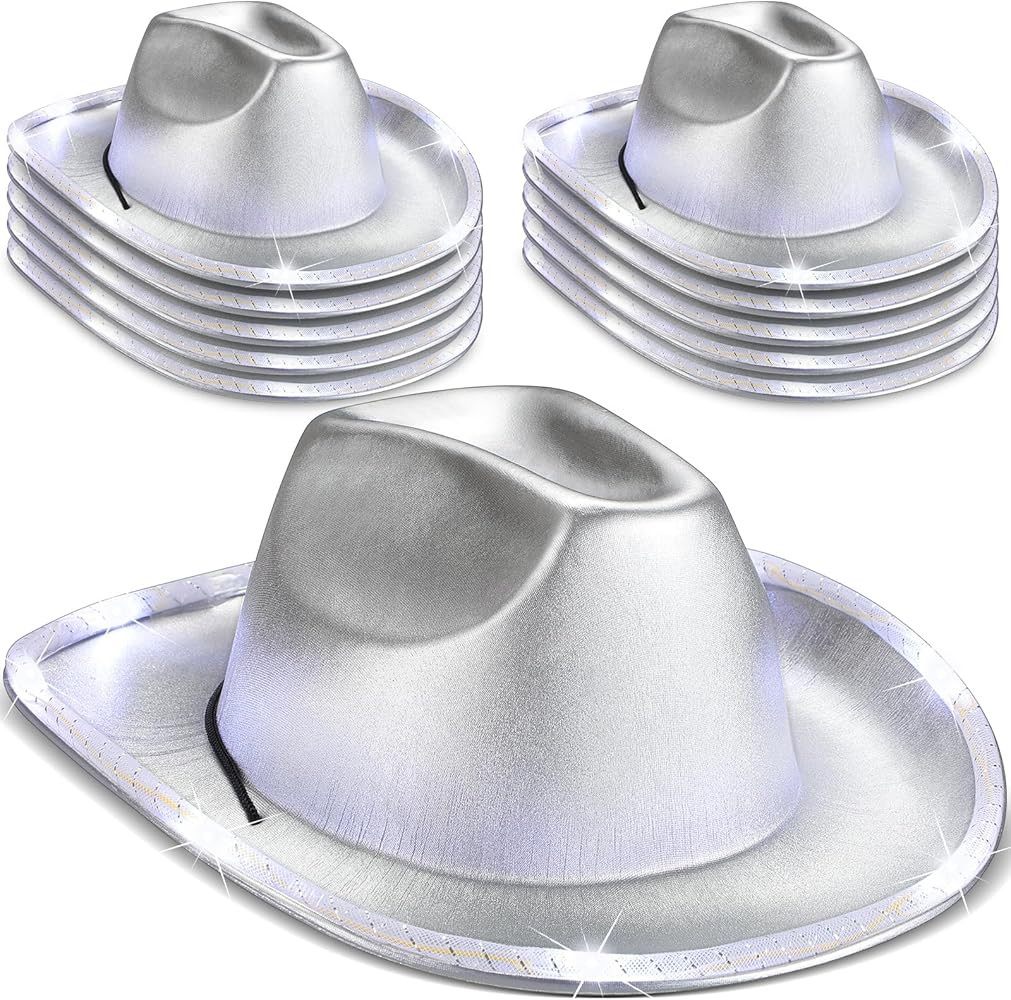 Kigeli 10 Pcs Lights LED Cowboy Cowgirl Hat LED Flashing Hat Cowboy Cowgirl Hat for Western Cowbo... | Amazon (US)