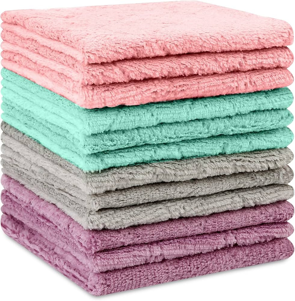 MAVGV Microfiber Cleaning Cloth - 12 Pack Kitchen Towels - Double-Sided Microfiber Towel Lint Fre... | Amazon (US)
