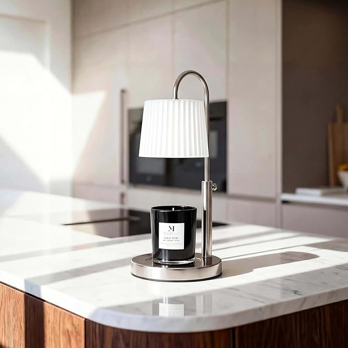 Dimmable Glass Candle Warmer Lamp with Timer - Adjustable Height Candle Lamp Warmer with Timer (8... | Amazon (US)