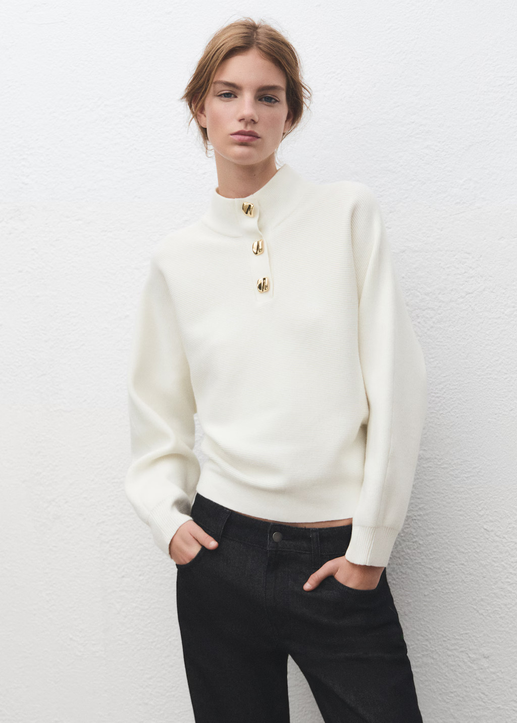 Turtleneck sweater with jewel buttons | Mango (US/MX/AU)