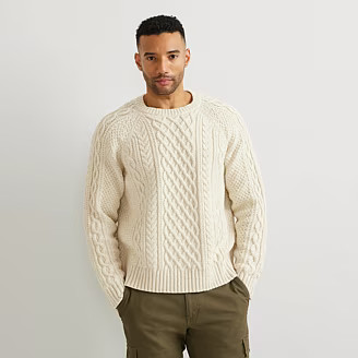 Men's Premium Heritage Cable Crew Sweater | Eddie Bauer - US