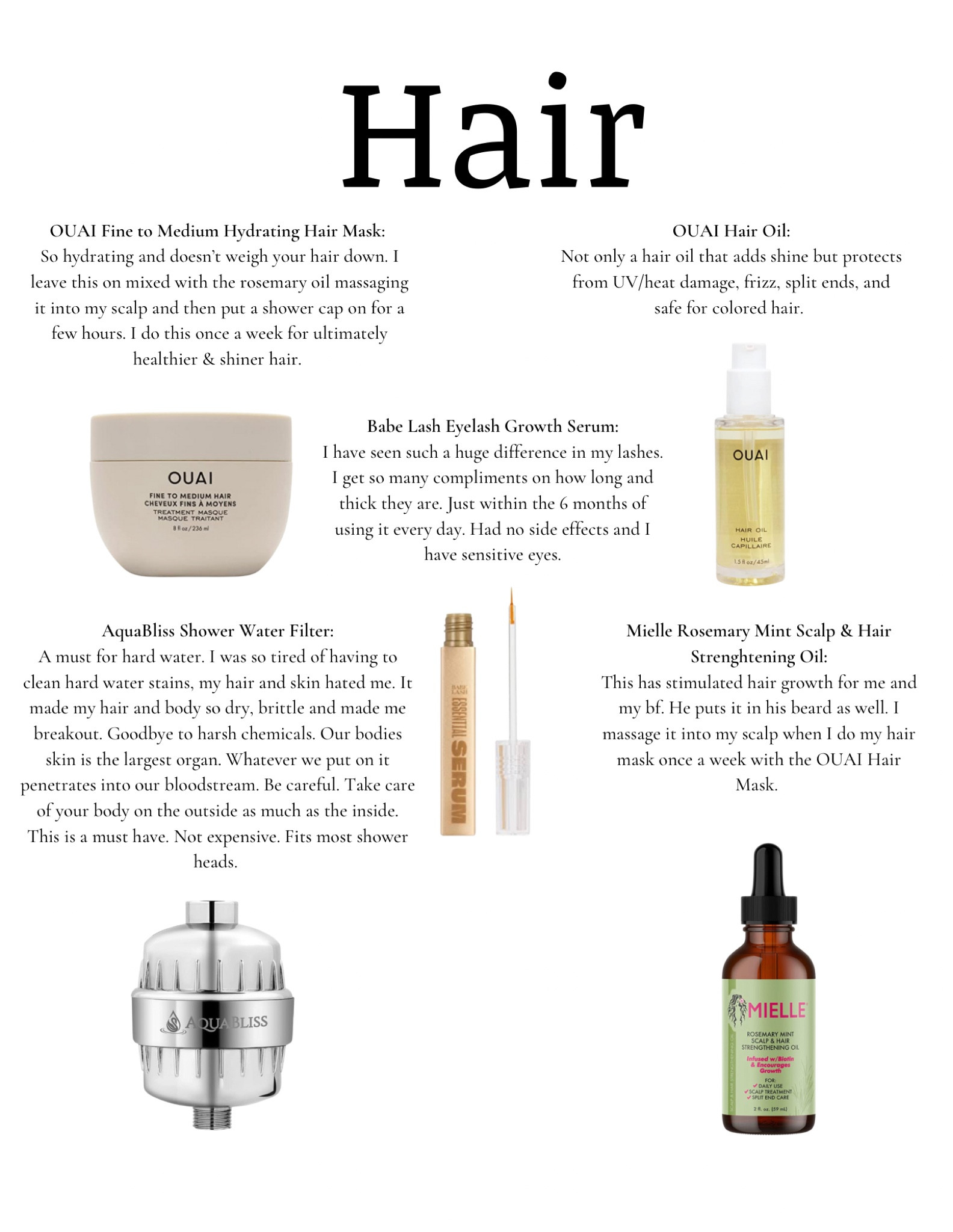 Hair must haves! #hair #healthyhair #hairgrowth #lashgrowth #lashserum #hairmask #showerfilter #LTKFind #competition 

#LTKbeauty #LTKGiftGuide #LTKFind