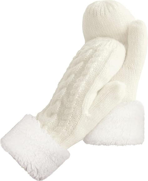 AURUZA Winter Warm Mittens for Women, Knitted Gloves Warm Soft Lining Cold Weather Accessories Gi... | Amazon (US)