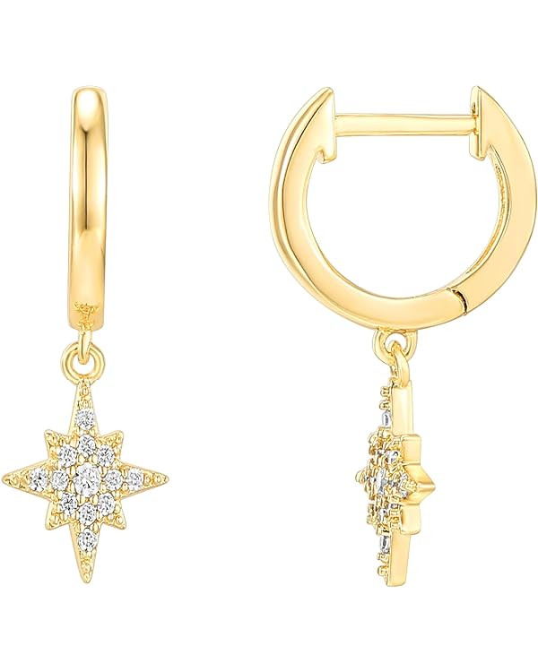 PAVOI 14K Gold Plated S925 Sterling Silver Post Lightweight Drop/Dangle Huggie Earrings for Women... | Amazon (US)