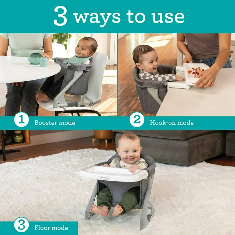 Infantino Ultimate Travel Booster Seat for Babies and Toddlers 4-36 Months, Gray | Walmart (US)