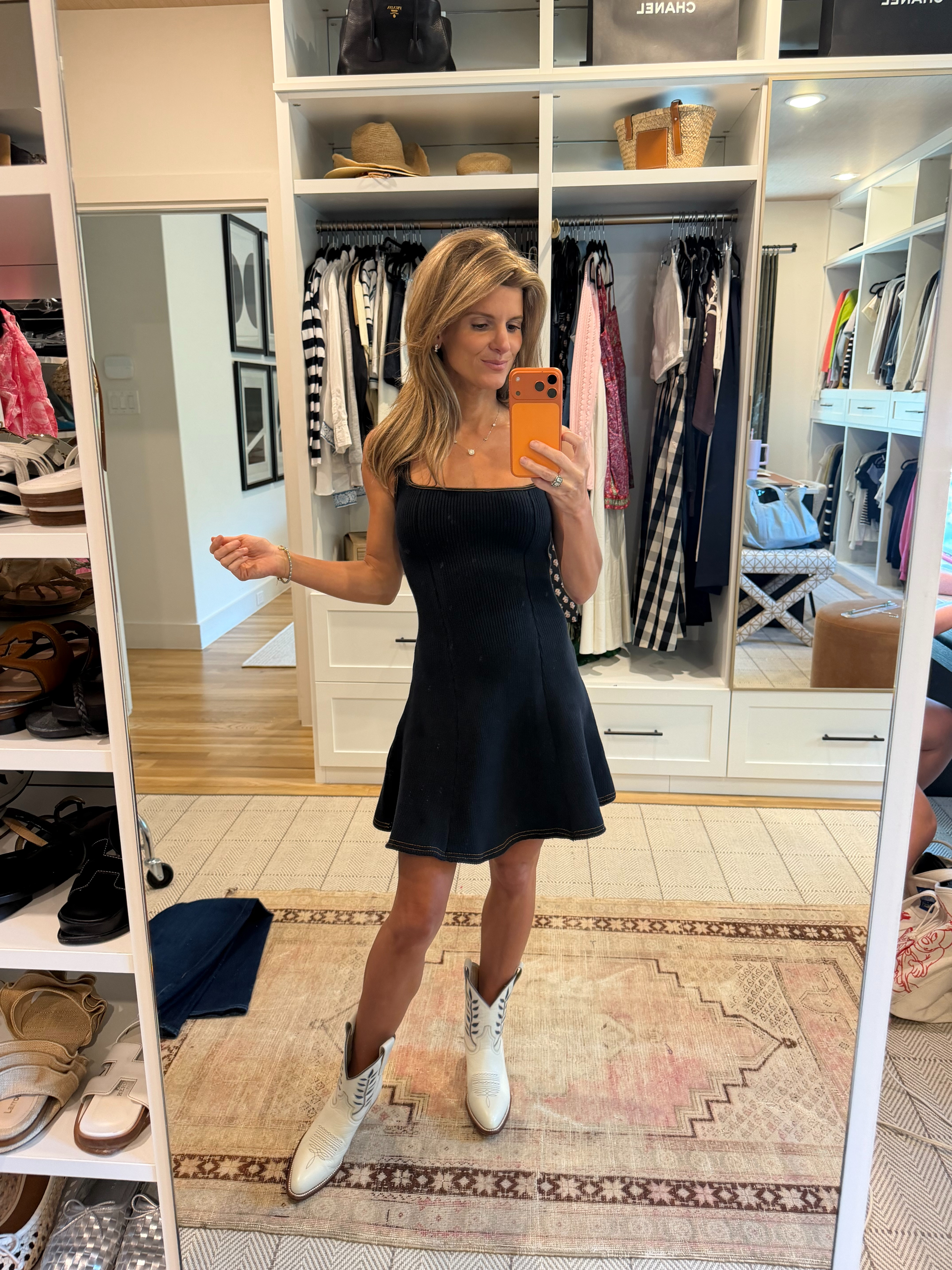 Anthropologie sweater dress (looks like denim)!