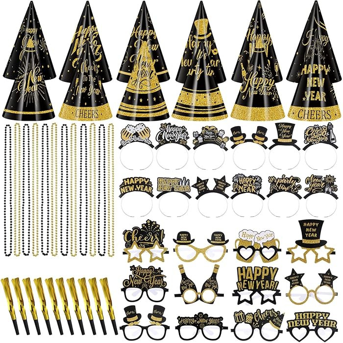 120 Pcs New Years Eve Party Supplies 2026 for 24 Guests 2026 Glasses Happy New Year Headband Pape... | Amazon (US)