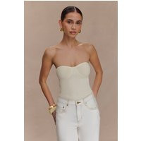 Elodie Strapless Cupped Knit Top / Ivory | MESHKI | XXS | MESHKI US