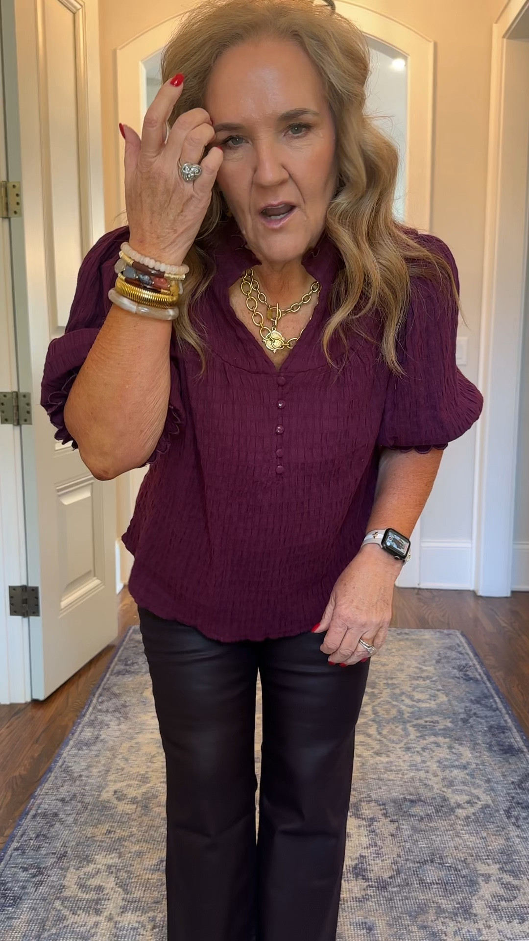 Shop Avara fall. Such a pretty color rich hues and wear right now pieces! Wearing a large in the top. Suze 30/10 in the bottom. LOVE coated denim. It’s not heavy. It has stretch. It’s cotton. And this is the prettiest eggplant color. 

Avara 15% off code NANETTE15

My boots are so comfortable. I do size up 1/2 because of the pointed toe. 

Linking my jewelry too. Allie+Bess code NANETTE20 20% off. 

#LTKSeasonal #LTKFindsUnder100 #LTKOver40