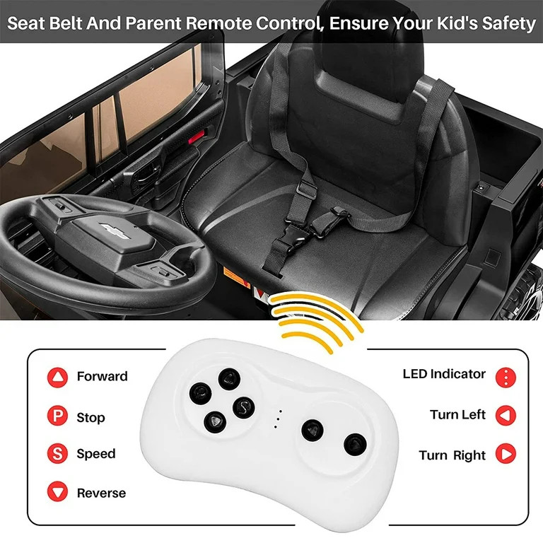 Funtok Licensed Chevrolet Silverado 12V Kids Electric Powered Ride on Toy Car with Remote Control... | Walmart (US)