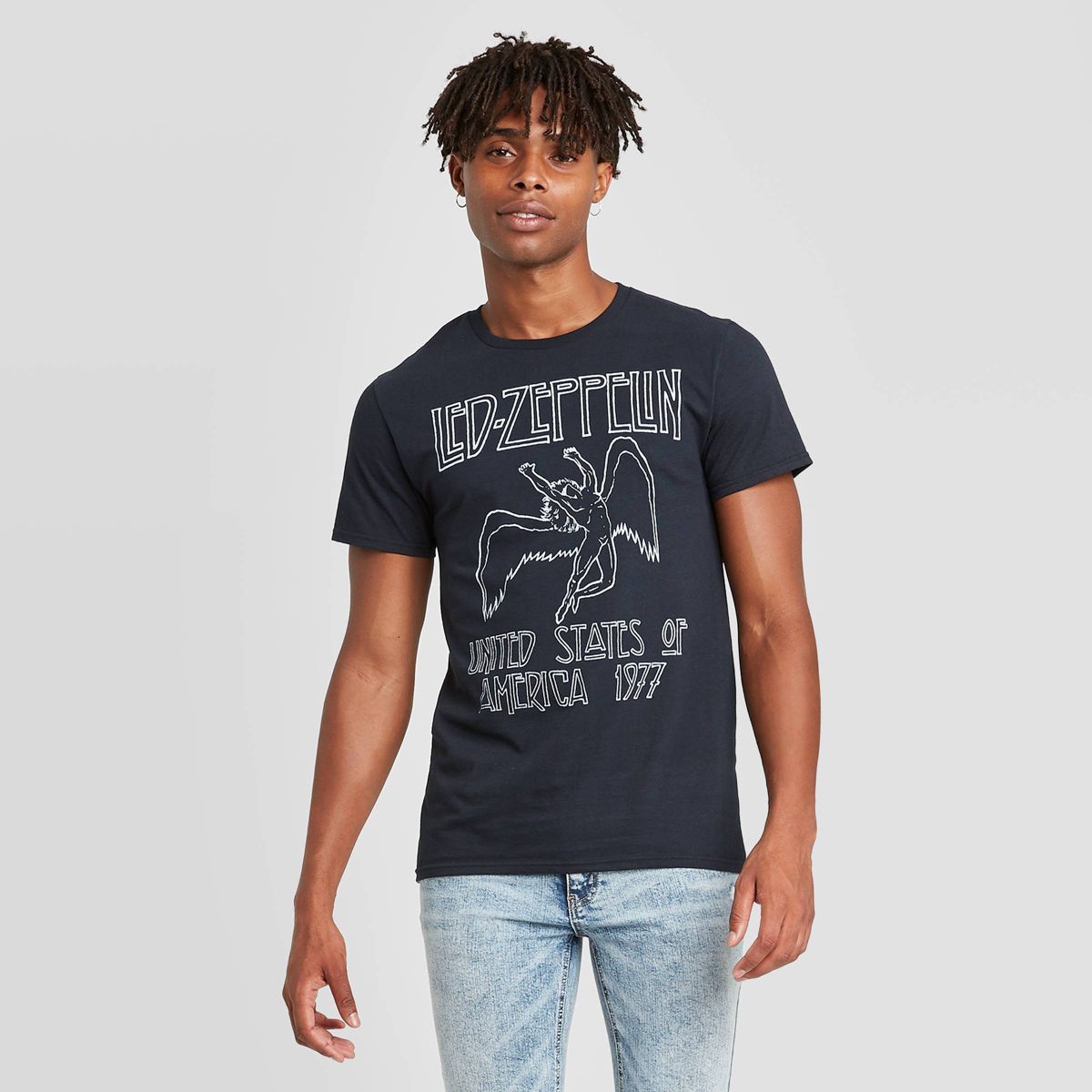 Men's Led Zeppelin Short Sleeve Graphic Crewneck T-Shirt - Black | Target