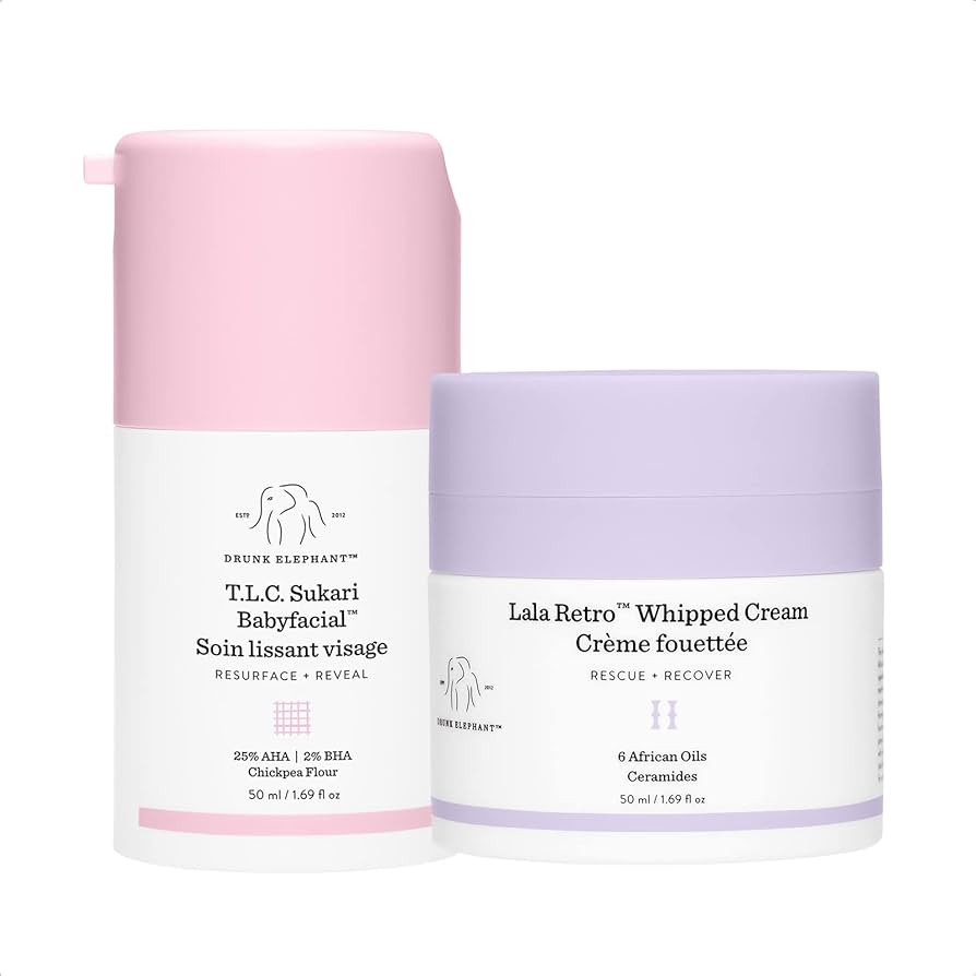 Drunk Elephant Full Sized Retro Renew Facial Duo - Skin Renewal Facial Duo. T.L.C. Sukari Babyfac... | Amazon (US)