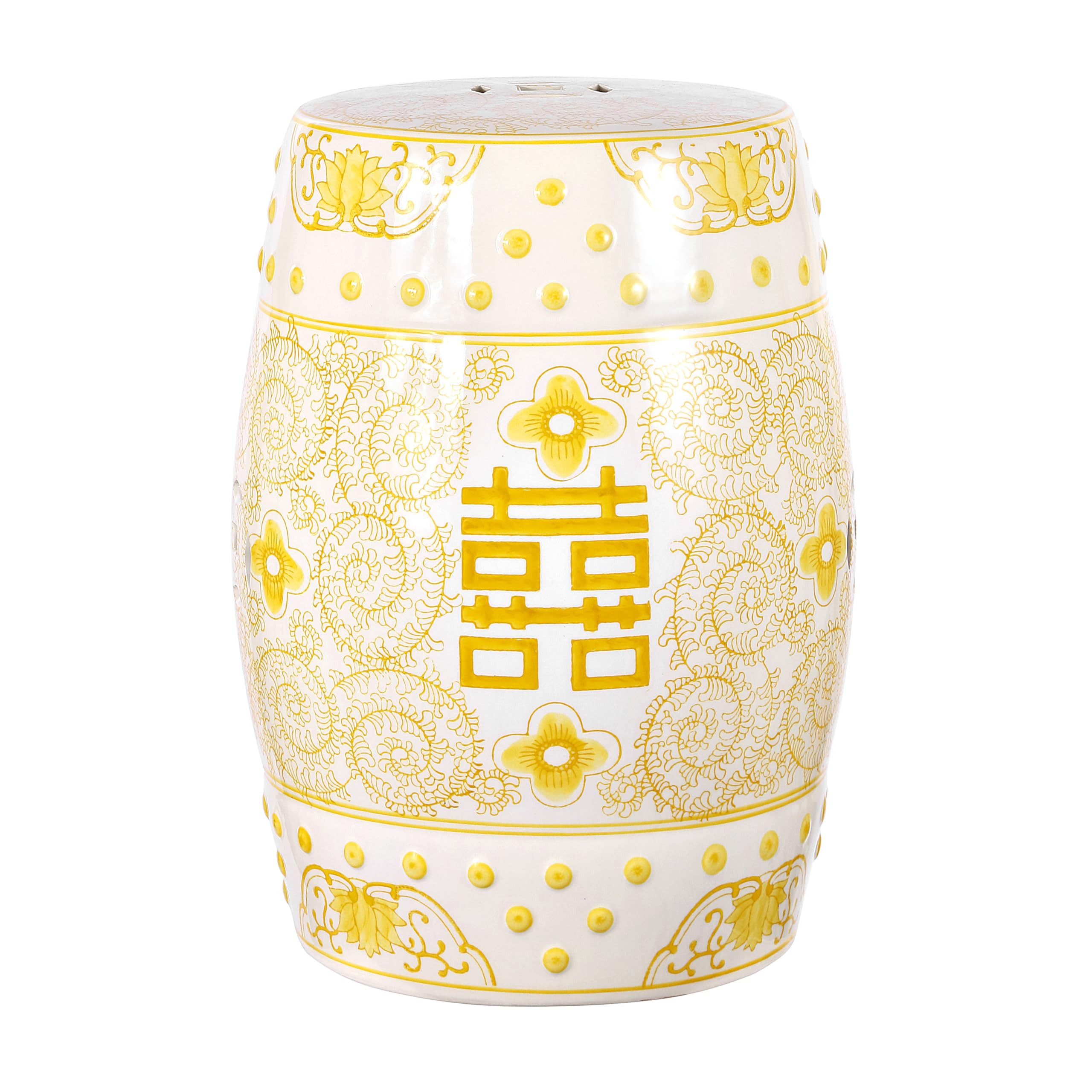 JONATHAN Y TBL1013B Double Happiness 18" Chinoiserie Ceramic Drum Indoor/Outdoor Garden Stool Boh... | Amazon (US)