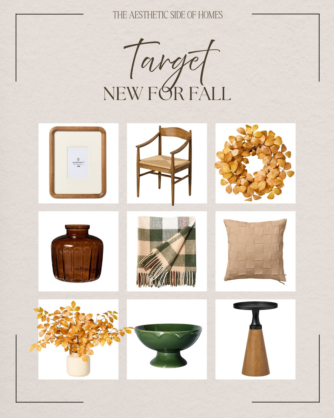 @Target  new for fall includes frame, accent chair, wreath, throw pillow, throw blanket, vase, faux arrangement, decorative bowl, side table.

Home decor, fall decor, fall home decor, looks for less

#LTKHome #LTKSeasonal #LTKSaleAlert