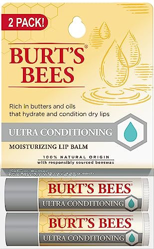 Burt's Bees Ultra Conditioning Moisturizing Lip Balm, Lip Moisturizer Rich in Oils and Butters, 2 Tubes, 0.15 oz. | Amazon (US)