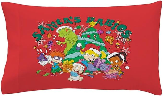 CafePress Rugrats Holiday Santa's Babies Standard Size Pillow Case, Pillow Cover, Unique Pillow S... | Amazon (US)
