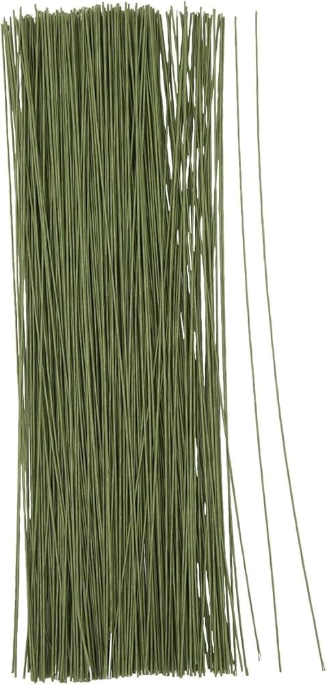 300 Pieces Green 18 Gauge Floral Wire Stems for DIY Crafts, Artificial Flower Arrangements (16 in) | Amazon (US)