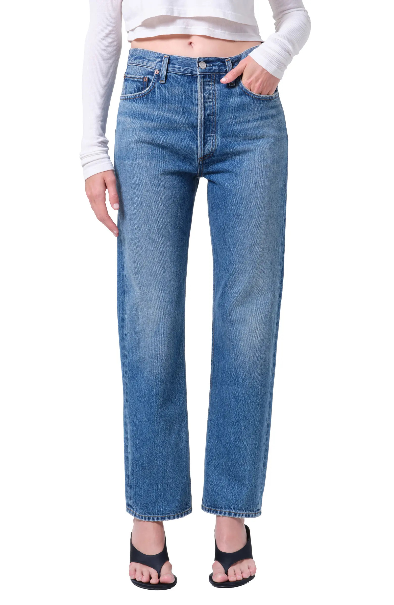 '90s Pinch High Waist Straight Leg Jeans | Nordstrom