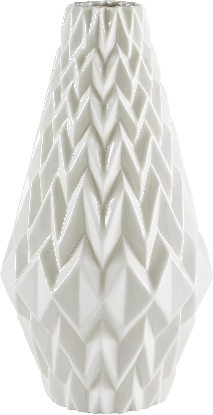 Amazon Brand – Rivet Modern Geometric Pattern Decorative Stoneware Vase, Large Centerpiece, 12.... | Amazon (US)